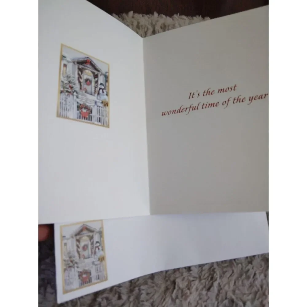Lot of 5 Vintage Unique Festive Christmas Cards w/ Matching Envelope 5x7
